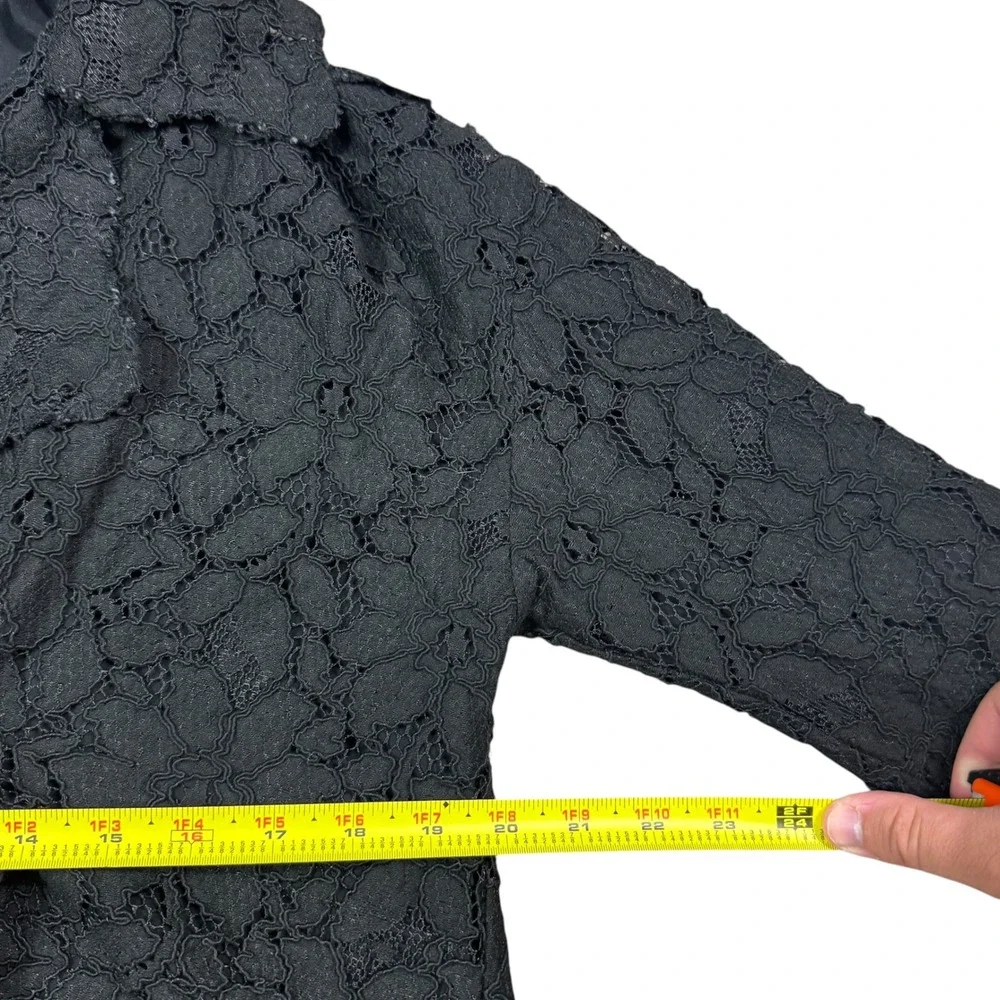 Free‎ People Lined Lace Amelia Floral Black Cropped Lace Jacket Women's Small